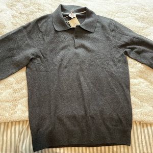 Faherty Grey collared sweater